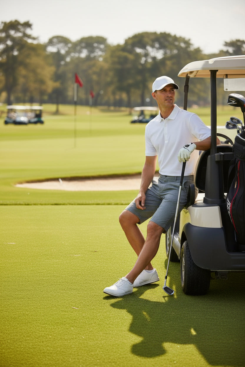 Bermudas para hombre de deporte golf talla 32 color gris marca PEBBLE BEACH – pieza única