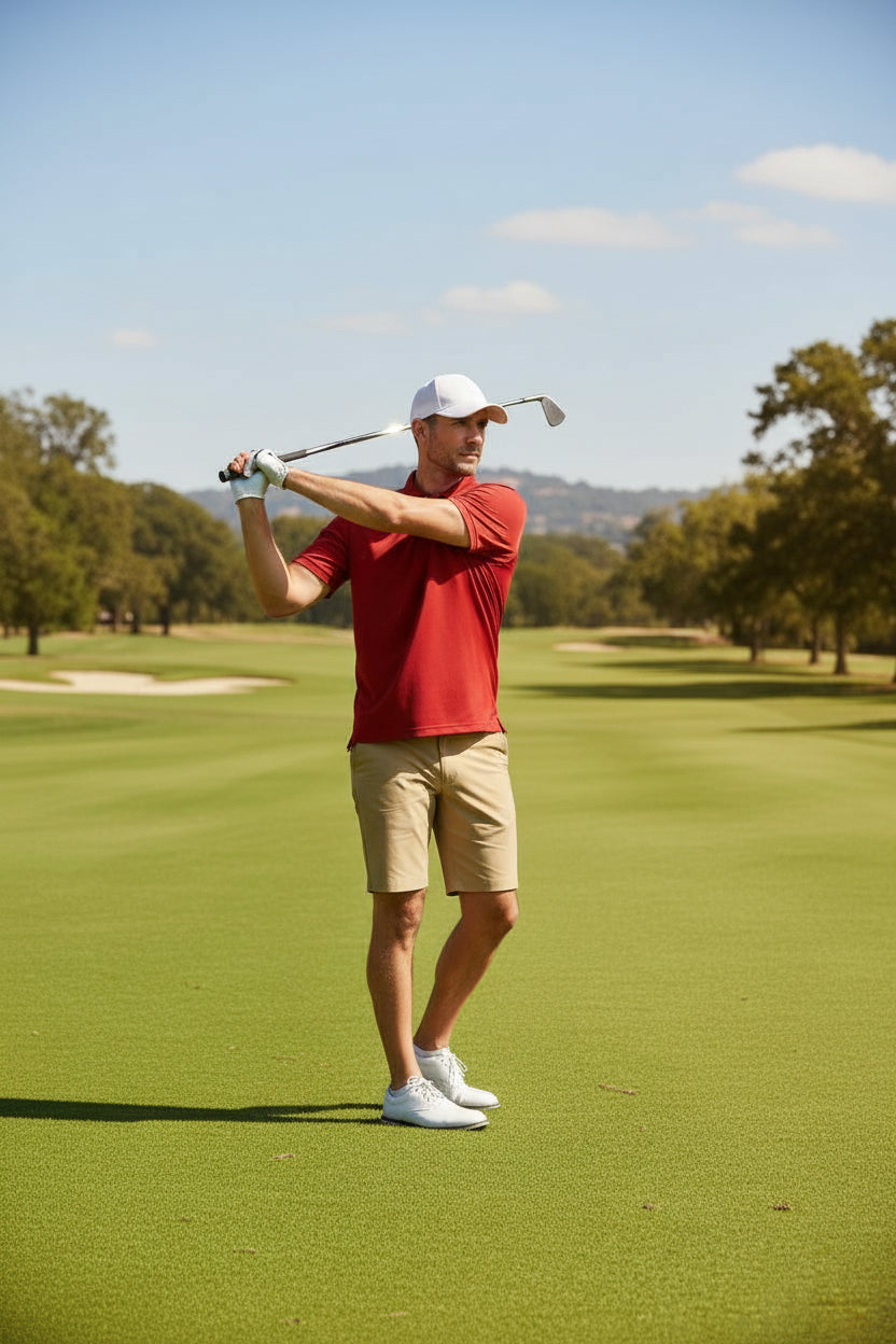 Camisa de golf para hombre talla M color rojo marca GREGNORMAN– Única pieza