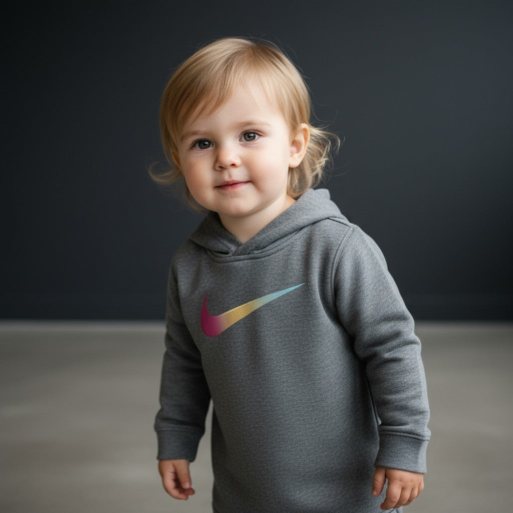 Sudadera con capucha Nike DRI-FIT para niña – Talla 2 a 3 años color gris