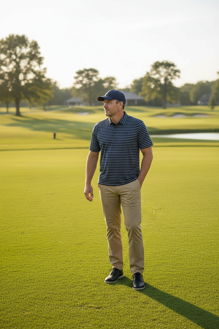 Camisa de golf para hombre XL azul marino a rayas marca UNDER ARMOUR