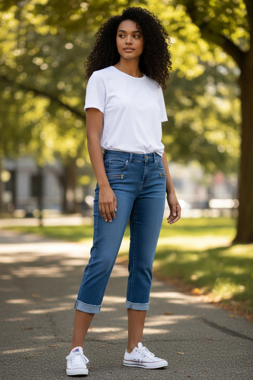 Pantalón Capri de Mezclilla Mujer JENNIFER LOPEZ– Talla S