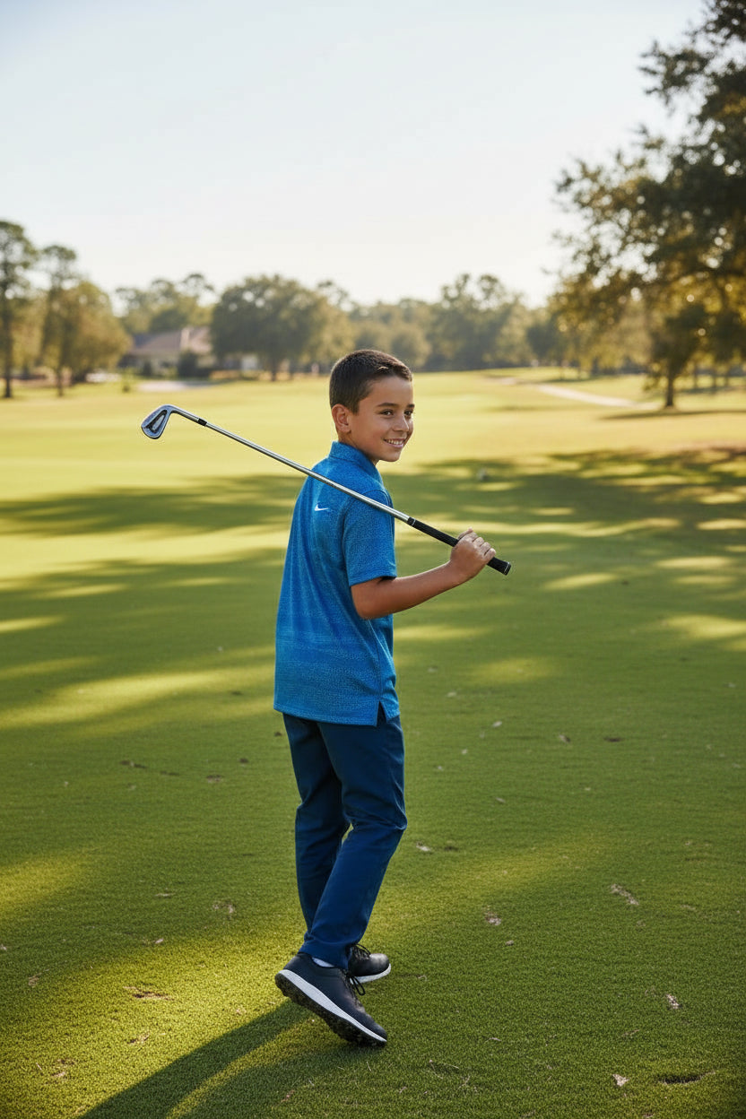 Camisa de Golf para Niño NIKE Talla M – Color Azul (Única Pieza)