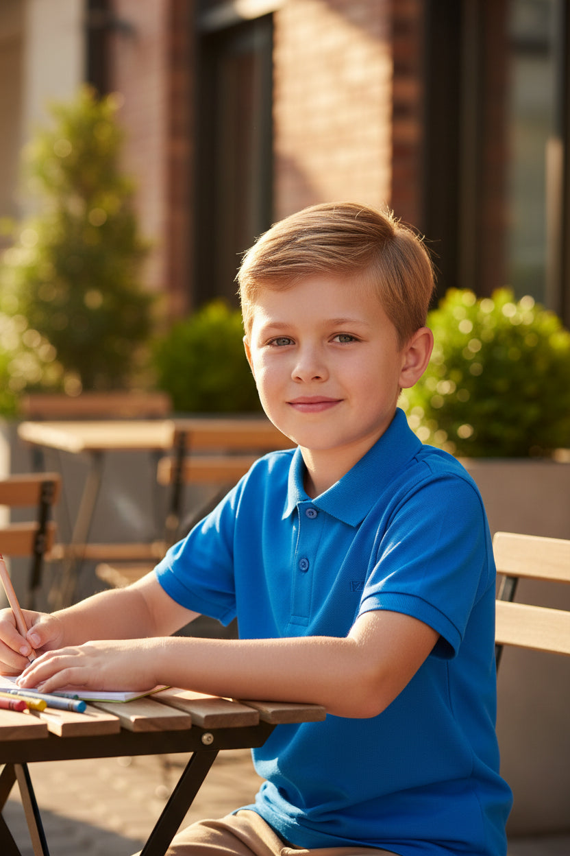 Camisa de Golf para Niño Talla XS – Color Azul marca IZOD (Única Pieza)