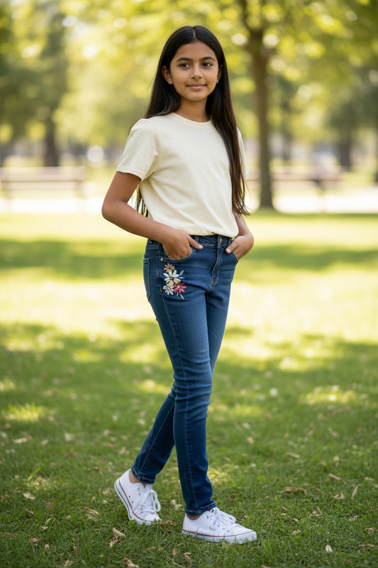 Pantalón de mezclilla para Niña WONDER NATION talla L (10/12años)