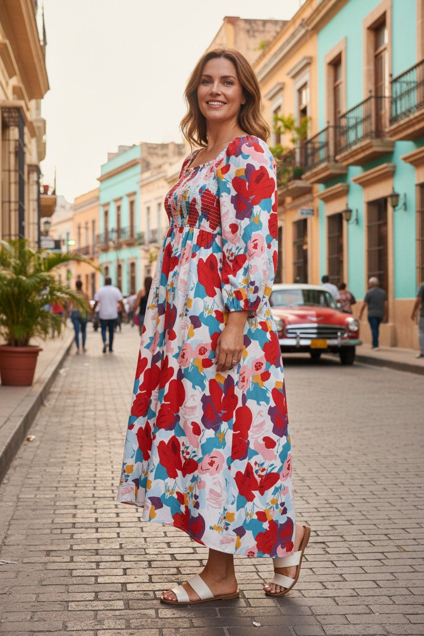 Vestido largo floral SHEIN- Talla L