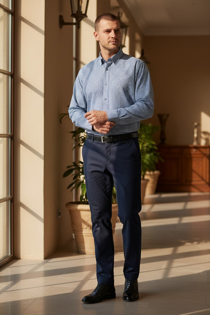 Camisa formal para hombre azul talla L marca TAILORED FIT – Única pieza