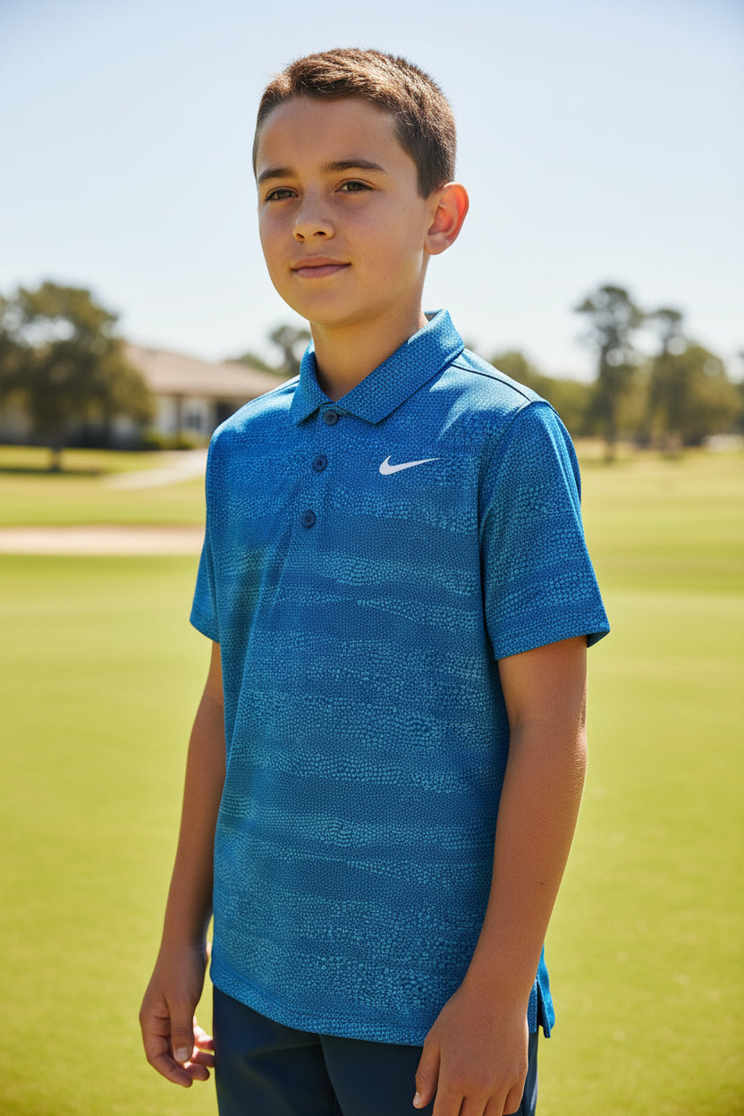 Camisa de Golf para Niño NIKE Talla M – Color Azul (Única Pieza)