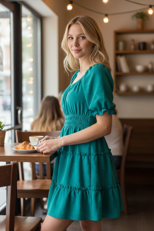 Vestido Verde LOVE SQUARES GIRLS- Talla M (10)