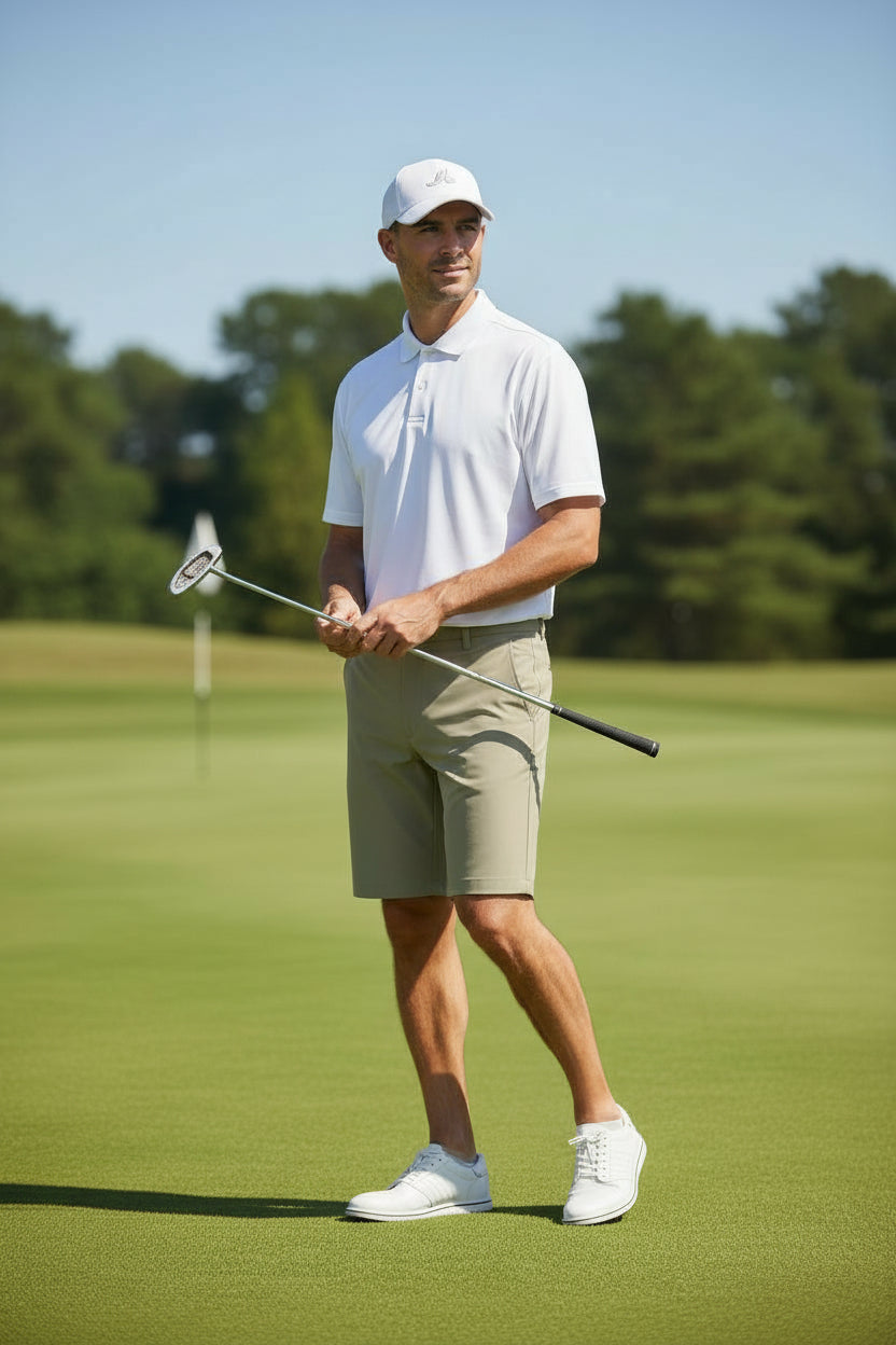 Bermudas para hombre de deporte golf talla 32 color beige marca ALL IN MOTION