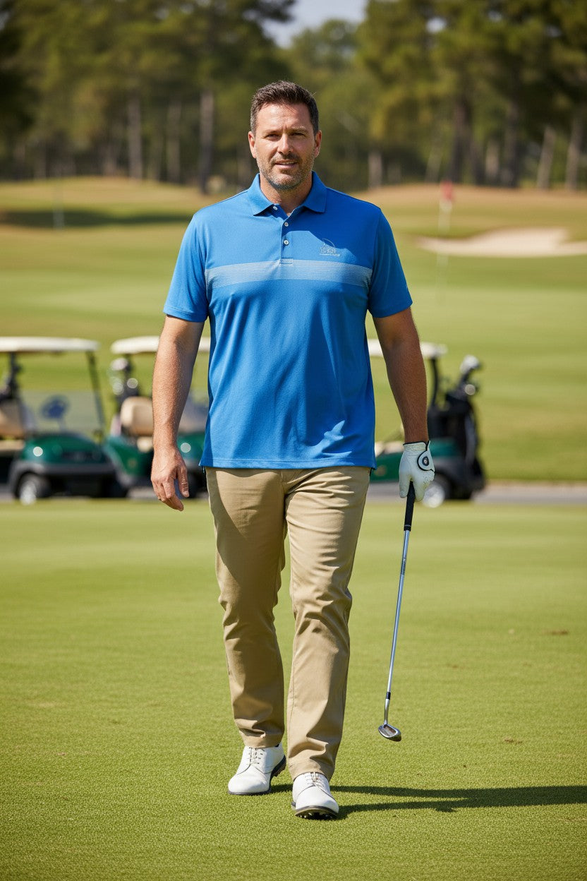 Camisa de golf para hombre talla L color azul marca PETER MILLAR– Única pieza