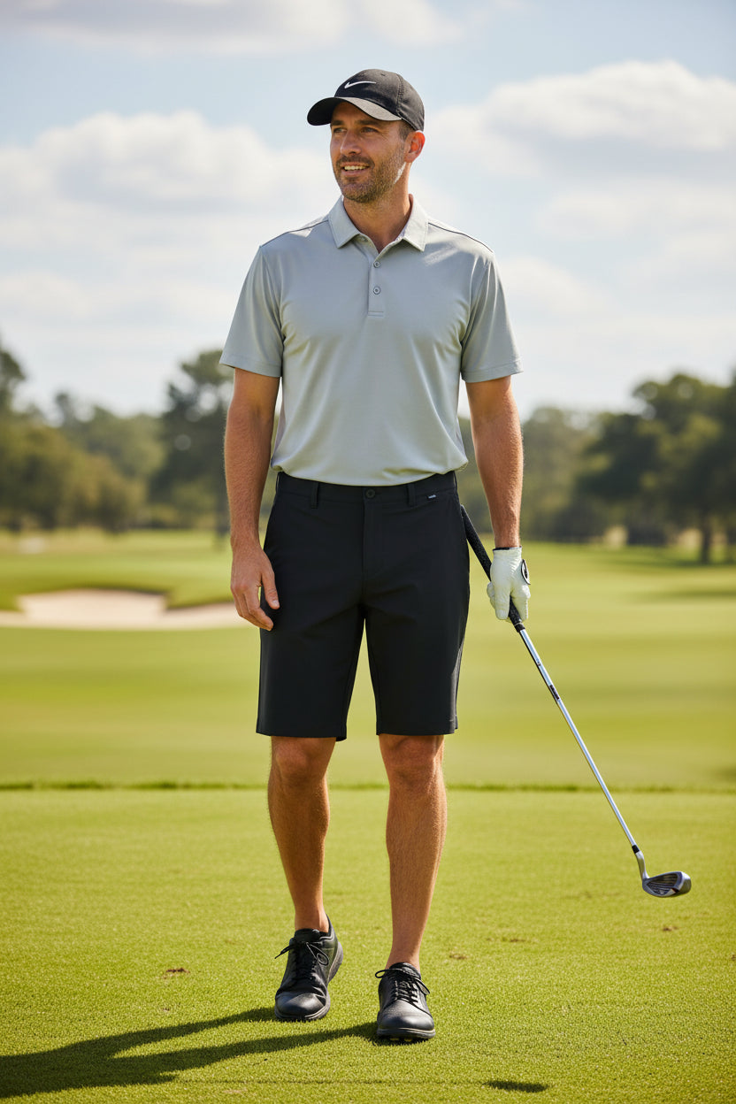 Bermudas para Hombre de Deporte Golf Talla 35 Color Negro marca TRAVIS MATLER – Única Pieza