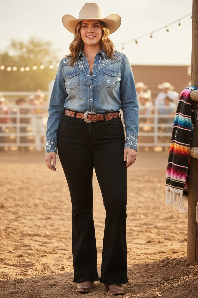 Pantalón de mezclilla Acampanado Mujer talla 13/32 RED BOTTOMS