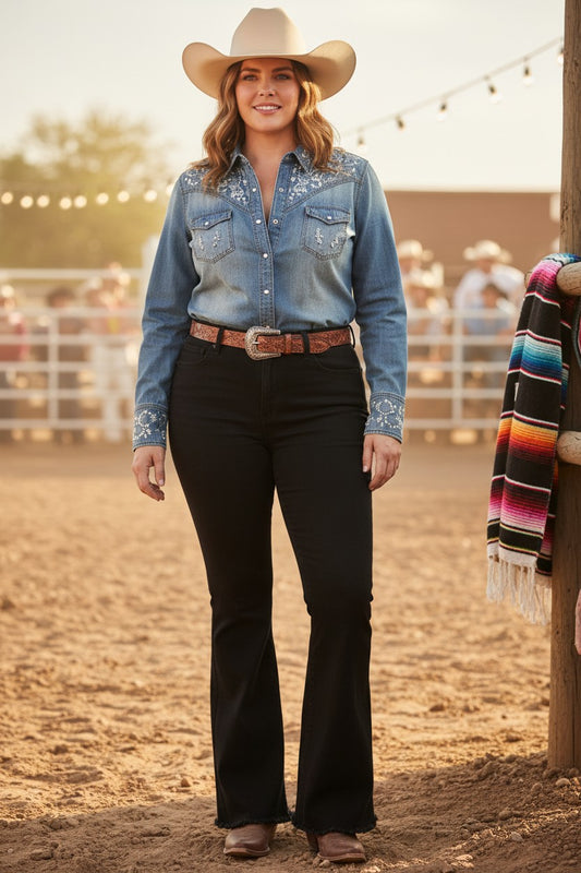 Pantalón de mezclilla Acampanado Mujer talla 13/32 RED BOTTOMS