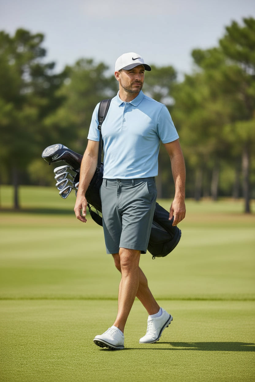 Bermudas para hombre de golf talla 34 color gris marca TRAVIS MATLER– pieza única